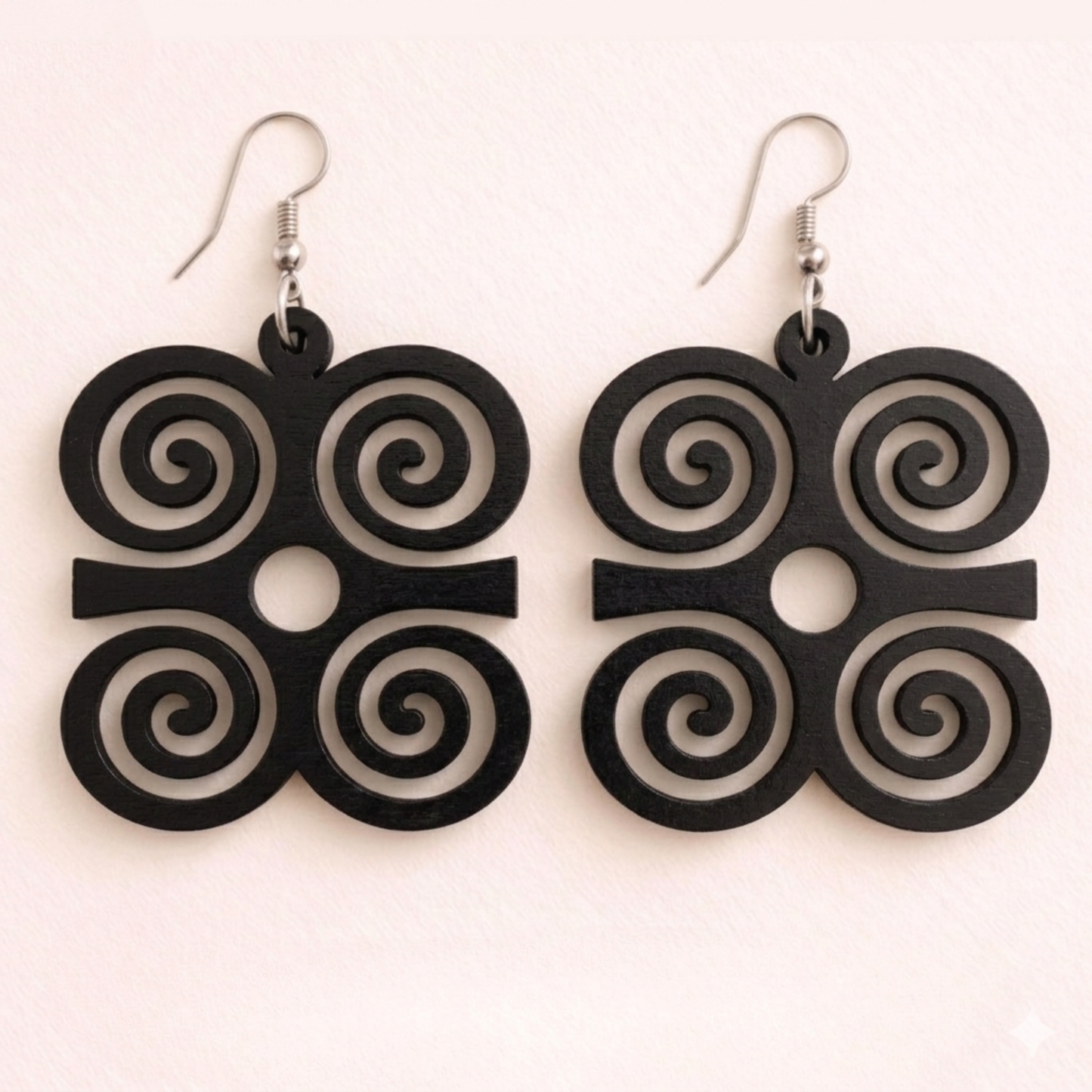 Dwennimmen Wooden Earrings  Adinkra Symbol of Strength & Humility