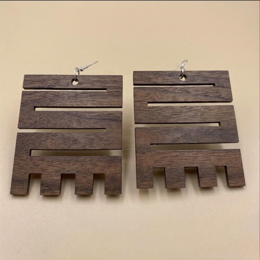 Nkyinkyim Adinkra Earrings  Symbol of Initiative & Transformation