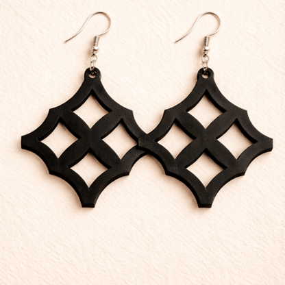 Eban Wooden Earrings  Adinkra Symbol of Protection & Security