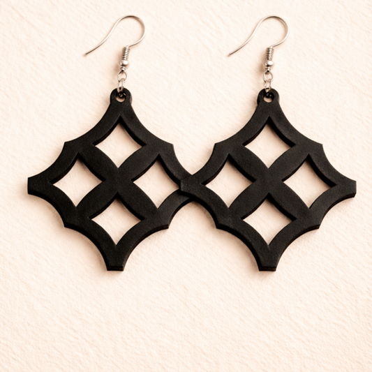 Eban Wooden Earrings  Adinkra Symbol of Protection & Security