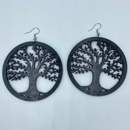 Tree Of Life Wood Earrings