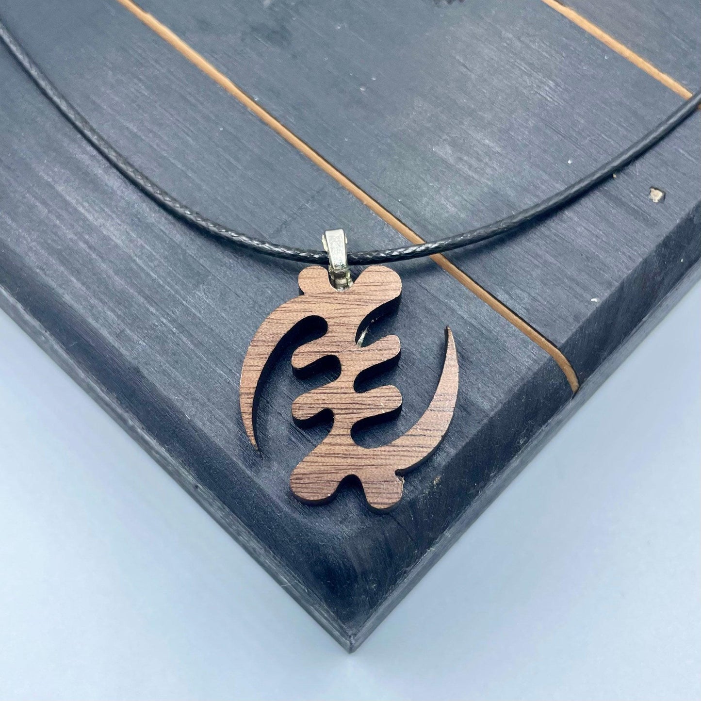 Gye Nyame Necklace - Wood Jewelry | Adinkra Jewelry