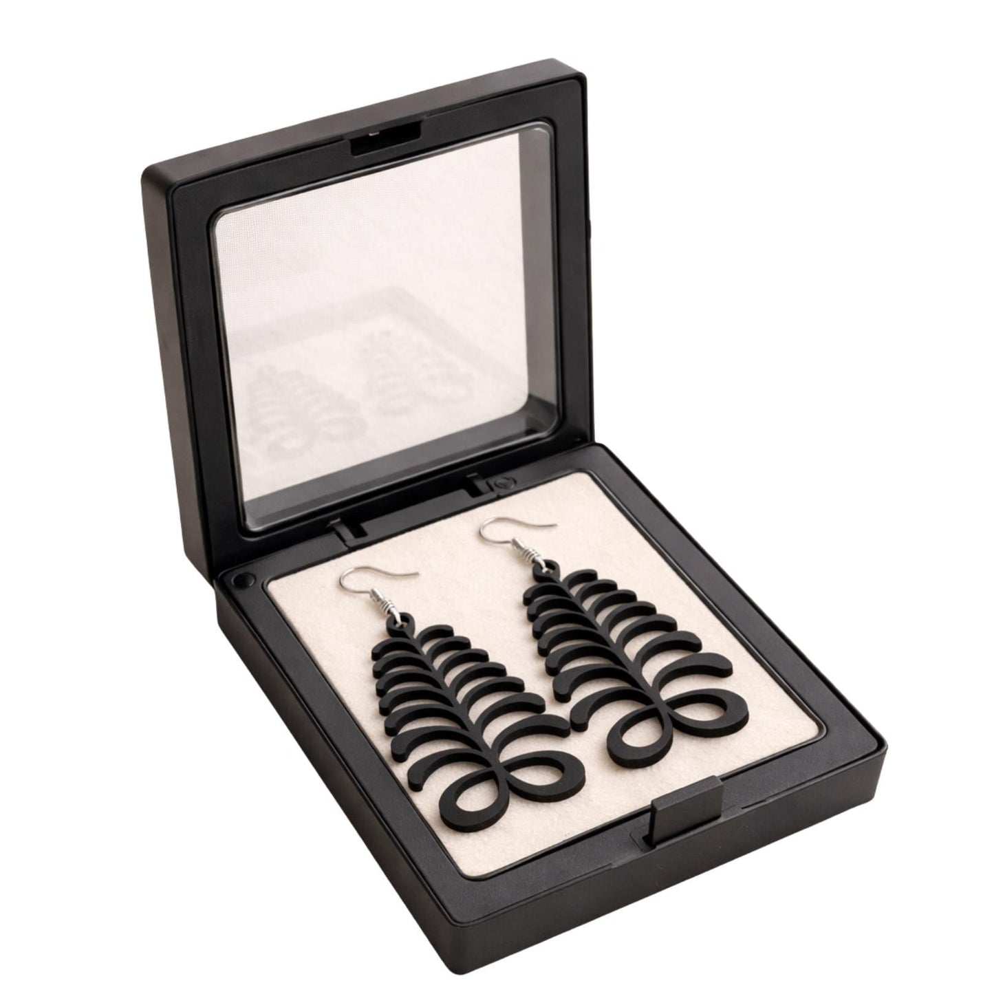 Aya Wooden Earrings  Adinkra Symbol of Endurance & Resilience | Natural or Black Wood