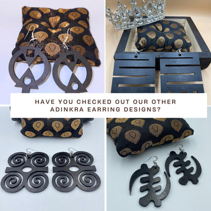 Eban Wooden Earrings  Adinkra Symbol of Protection & Security