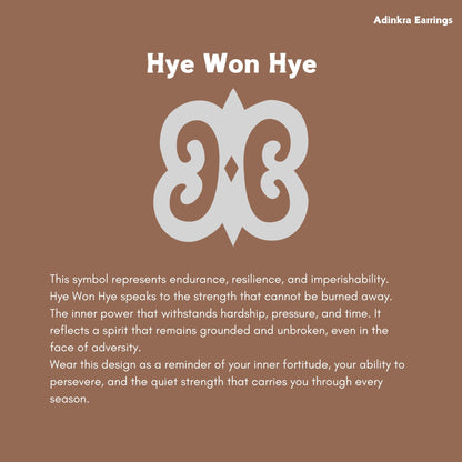 Hye Won Hye Wooden Earrings  Adinkra Symbol of Endurance & Resilience
