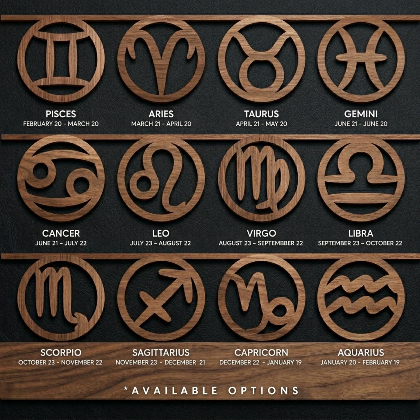 Scorpio Wood Zodiac Earrings