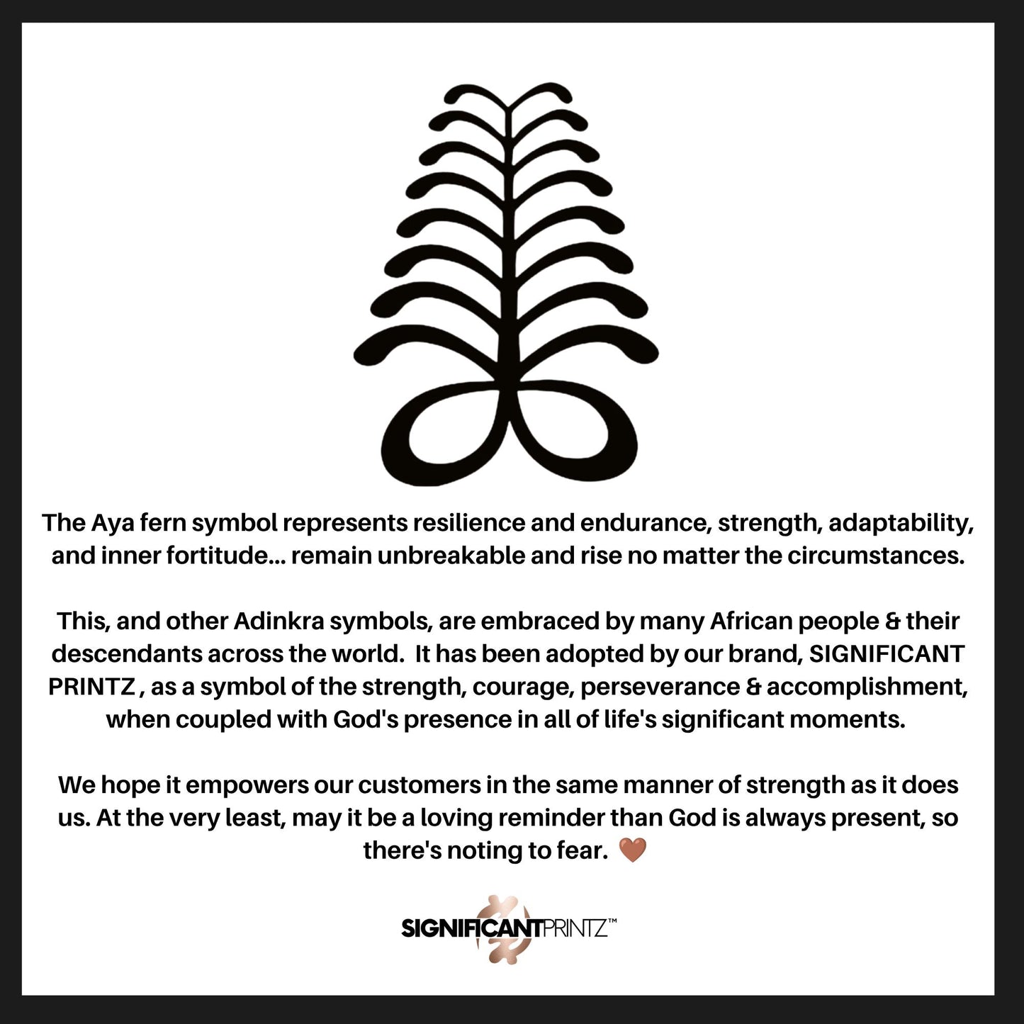 Aya Fern Wooden Necklace  Adinkra Symbol of Endurance & Resilience | Natural Walnut Wood
