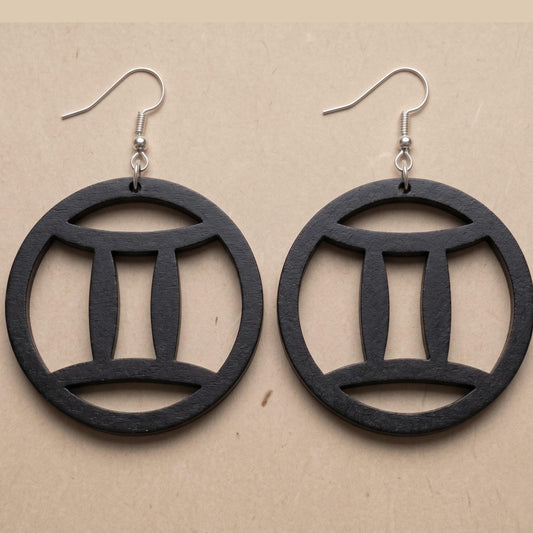 Pisces Wooden Earrings | Zodiac Pisces Jewelry | Astrology Gift | Laser Cut | Natural or Black Wood
