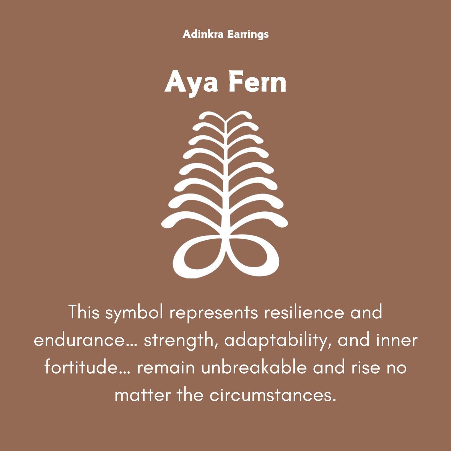 Aya Fern Wooden Necklace  Adinkra Symbol of Endurance & Resilience | Natural Walnut Wood