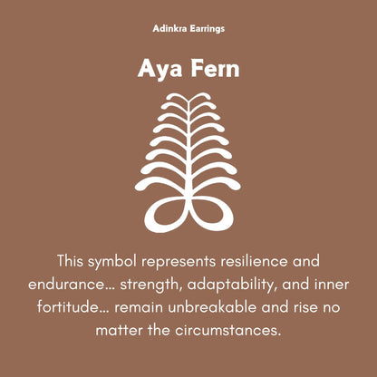 Aya Fern Wooden Necklace  Adinkra Symbol of Endurance & Resilience | Natural Walnut Wood